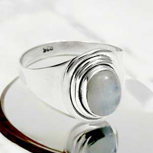 Premium Quality Oval Cut Rainbow <b>Moonstone</b> Gemstone <b>Ring</b> Made From Solid 925 Sterling Silver Bohemian Style Handmade Jewelry - Product Image 2
