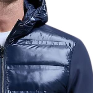Men's Winter Hybrid Quilted Jacket High Funnel Neck Lightweight Padded Outdoor <b>Coat</b> Warm Technical Fabric Casual Wind Resistant - Product Image 5