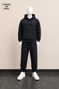 Ensemble molletonné lourd 300-500 GSM personnalisé, le plus vendu – Sweat à capuche et pantalon de jogging en molleton technique pour homme, style streetwear oversize, 2 pièces en tissu éponge - Product Image 3