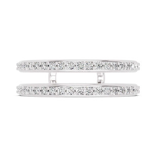 Hermoso y Elegante Anillo de Oro Sólido de 18k, Anillo Nexa Guard, Anillo de Lujo de Doble Hilera con Corte Redondo, Diamante Cultivado en Laboratorio, Banda Abierta, Anillo de Compromiso y Boda - Product Image 1