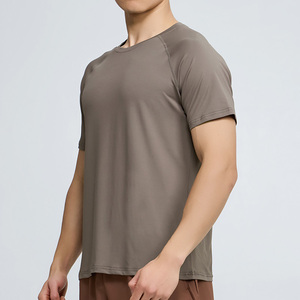 Loose and Breathable Thin Design 100% Cotton Dark Colors Custom Front Logo Men's Short Sleeve Regular Fit Quick Dry <b>Tshirt</b> - Product Image 6