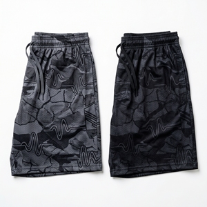 Pantalones cortos de malla con gráfico de camuflaje y mapa topográfico de Aurora Boreal personalizados, pantalones cortos deportivos de sublimación para hombre, pantalones cortos de entrenamiento de baloncesto - Product Image 3