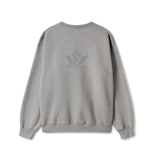 เสื้อสเวตเชิ้ตคอกลมสีเทาเฮเธอร์สำหรับผู้ชาย แขนยาว ผ้าฟลีซ ปลายแขนแบบริบ ทรงลำลอง สวมใส่สบาย เหมาะสำหรับฤดูใบไม้ร่วงและฤดูหนาว - Product Image 3