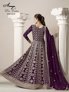 Ropa de mujer india y pakistaní Diseñador pesado Georgette Dupatta Set Codding Bordado Ambos lados Trabajo Estilo de diseñador de lujo - Product Image 3