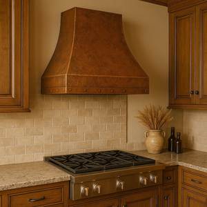 Campana Extractora de Aluminio Exclusiva, Diseño Moderno, Montada en la Pared, Acabado Cobre Antiguo, Bajo Nivel de Ruido, Duradera - Product Image 1