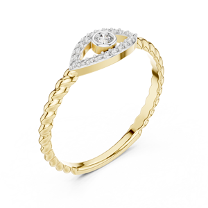 Anillo de Diamante Cultivado en Laboratorio con Corte Redondo EVIL EYE para Mujer, Juego de Anillos de Oro Rosa de 18 Quilates con Baño de Rodio, Certificado por Terceros, para Uso Diario y Regalos - Product Image 6