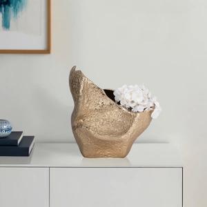 Florero Decorativo de Metal Premium para Exhibición en Mesa, Adorno Interior Contemporáneo para Hogares - Product Image 6
