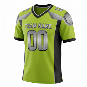 Camisetas de Fútbol Americano Personalizadas, Sublimadas, para Adultos, Unisex, Cuello en V, Manga Corta, Transpirables, de Malla, Secado Rápido, Antibacterianas - Product Image 2