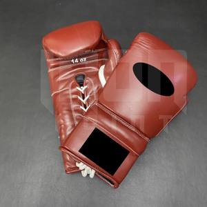 Guantes de Boxeo Marrones Personalizables de Primera Calidad, con Agarre Superior, Cuero Vacuno de Alta Calidad, Acolchado Grueso de 4 Capas, con Cordones Antideslizantes - Product Image 2