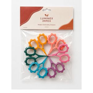 LUMINEX IMPEX LUB=127 Mini Red Aqua Green Sunflower Embroidery Stainless Steel Right-Handed <b>Thinning</b> Scissors Sharp Blade Hair - Product Image 4