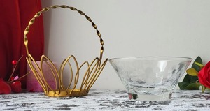 Metal And Silicone Bowl <b>Basket</b> For Gifting <b>Table</b> Centerpiece Serving Purpose And Festive And Party Gifting Purpose From India - Product Image 2
