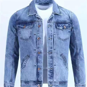 Men's Slim Fit <b>Light</b> Blue Denim <b>Jacket</b> Stand Collar Casual Regular Sleeve Spring Style Cotton Washed Denim Men's <b>Jackets</b> - Product Image 5