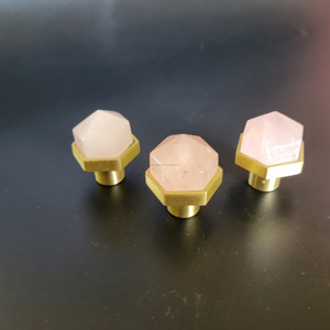 Natural Crystal <b>Handle</b> Door <b>Knob</b> with Modern Design Durable & Easy Installation for Brass Kitchen Dresser Cabinet Wardrobe Bulk - Product Image 3
