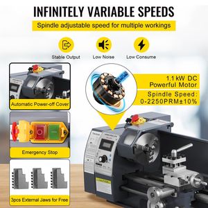 1100W precisione 8x16 versione di lusso tornio in metallo Mini banco superiore Mini fresatrice a velocità variabile macchine per il taglio dei metalli - Product Image 4