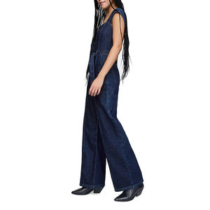 Service OEM – Salopettes décontractées sur mesure pour femmes, coupe confortable et tendance, en jean léger - Product Image 3