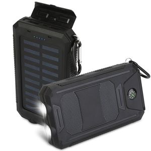 10000mAh Dual USB Ports Solar Power Bank Outdoor Portable Battery Charger with <b>Indicators</b> SOS LED Lights Compass C - Product Image 1