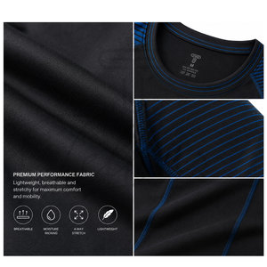 T-shirt de compression pour homme, haute qualité, faible MOQ, logo personnalisé, meilleur prix, fournisseurs de t-shirts de compression pour la course à pied, manches courtes - Product Image 6