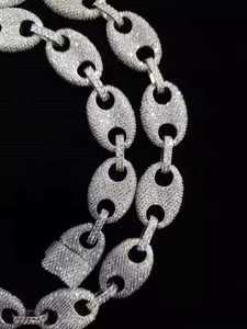 Collar de Cadena Cubana de Plata de Ley 925 con Baño de Rodio y Moissanita Tallada Personalizable, Estilo Hip Hop, Joyería Bling Unisex - Product Image 5