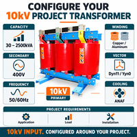 Transformateur à sec triphasé 30-2500 kVA 10 kV 400 V pour distribution électrique, à économie d'énergie, régulateur de tension non excité