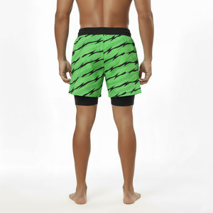 Oem Lined Double <b>Layer</b> Pockets Athletic Sports Nylon Custom Logo 5 Inch Workout Training 2 in 1 Mens Gym Shorts for Men - Product Image 2