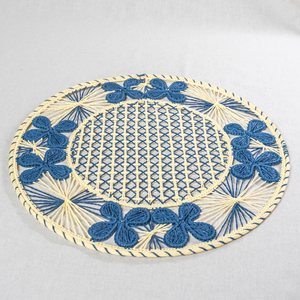 New 2026 Bohemian Floral Five-Petal <b>Paper</b> Yarn Placemat Eco-Friendly Luxury Charger Plate for Dining Tables <b>Made</b> in Vietnam - Product Image 1