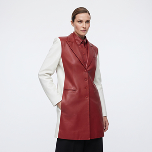 Custom Long Women PU <b>Leather</b> <b>Blazer</b> Coat Single Women <b>Leather</b> <b>Blazer</b> Pockets <b>Jacket</b> Outerwear Full Sleeve <b>Leather</b> <b>Blazer</b> - Product Image 1