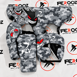<b>Top</b> Trending Fly Silver Camo Gym Boxing Training Equipments Personalized Lace-Up Closure Breathable Martial Art Gear Protective - Product Image 4