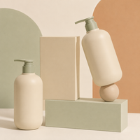 Flacon pompe HDPE couleur personnalisée, finition douce au toucher, distributeur cosmétique, contenant rond en plastique pour shampoing, lotion, soins de la peau