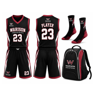 Warison Industries Custom Basketball Uniform Kit Jersey Shorts Socks Backpack Set Sublimation Team Wear Unisex Adult - Product Image 2