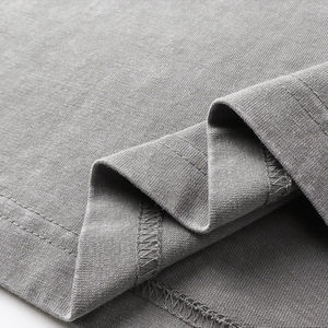 Camiseta de hombre de algodón puro con cuello en V, de manga corta, estilo retro, de punto, oversize, teñida con cera, lavada, vintage, con personalidad, lisa - Product Image 5