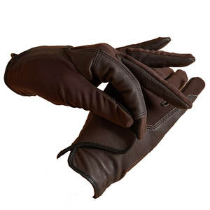 Guantes de equitación de piel de oveja auténtica, profesionales, con pantalla táctil, transpirables, ecológicos, con impresión por transferencia de calor - Product Image 1