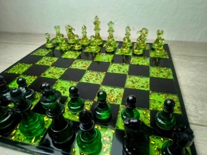 Collectible Green Resin <b>Chess</b> Board <b>Set</b> Brass <b>Chess</b> Pieces Decorative Pieces <b>Chess</b> Home Decor Resin <b>chess</b> board - Product Image 5