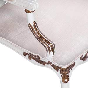 Sofá Clásico Europeo Tapizado de Dos Plazas para Sala de Estar, Estructura de Madera Maciza Tallada a Mano, Tela Elegante para Hogar, Hotel y Villa - Product Image 4