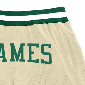 Shorts de basket-ball en mesh sublimé vert pour hommes, tissu respirant, uniforme de basket-ball, entraînement, compétition, vêtements de performance - Product Image 3