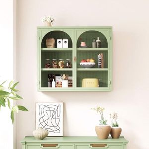 27.56 \ "moderno armadietto a parete in vetro a due porte con motivo intrecciato a tre livelli per ingresso sala da pranzo armadio a muro - Product Image 1
