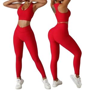 Custom Casual Plain Breathable Yoga <b>Set</b> 2025 New Gym Bra Yoga <b>Leggings</b> <b>Set</b> High Quality Women Yoga <b>Set</b> - Product Image 1
