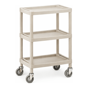 Chariot d'assemblage résistant aux produits chimiques ABS avec étagères, chariot en plastique à quatre roues pour laboratoires et industrie - Product Image 2