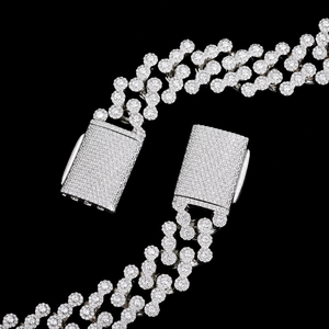 Hip Hop Style 925 Sterling <b>Silver</b> <b>Necklace</b> Ethnic <b>Silver</b> Plated <b>Man</b> and Women Moissanite Diamond Fine Hand Made Classic Jewelry - Product Image 3