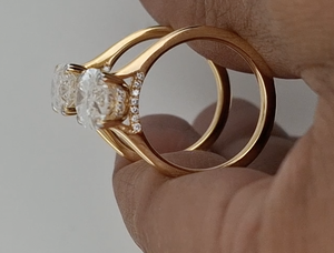 Bague de fiançailles et de mariage solitaire de luxe en or jaune 10k 14k 18k avec diamant de laboratoire certifié IGI taille Moval 1 carat - Product Image 4