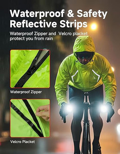 Men's Softshell <b>jacket</b> <b>Packable</b> Cycling Rain <b>Jacket</b> Waterproof Windproof Running Raincoat Lightweight Rotatable Hood <b>Jacket</b> - Product Image 5