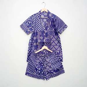 Conjunto de Pijamas de 3 Piezas para Mujer, 100% Algodón, con Logotipo Personalizado en la Parte Delantera, Color Sólido, Corto y Largo, para Verano y Otoño, Secado Rápido - Product Image 6