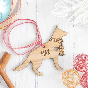 Adorno Navideño de Madera Personalizado para Perro, con Nombre Grabado, Decoración Rústica para las Fiestas, Regalo para Amantes de Mascotas - Product Image 3