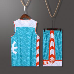 Adult Men's Basketball Uniform <b>Sets</b> Breathable Plus Size Quick Dry Sublimation Print Custom Basketball Uniforms for Teams Custom - Product Image 2