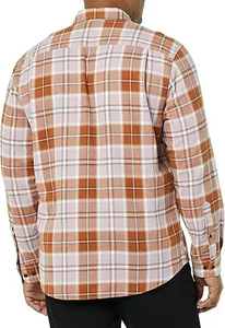 Men's <b>Plaid</b> Flannel <b>Shirt</b> Full Sleeve Button-Down Collar Casual Breathable 100% Cotton Spring Wear - Product Image 6