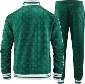 ชุดวอร์มผู้ชายสไตล์ฮิปฮอป ปักลาย ผ้าฝ้าย 100% แจ็คเก็ตแขนยาวแบบซิปเต็มตัว และกางเกงขายาว ชุด 2 ชิ้น - Product Image 3