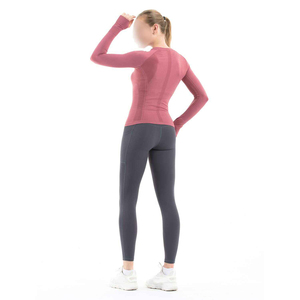 Premium Women Yoga <b>Top</b> High Athletic <b>Vest</b> Breathable Workout Shirt Gym Apparel <b>Long</b> Sleeve Tank Soft Compression Fitness - Product Image 2