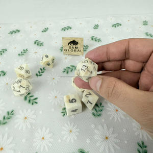 Polyédrique RPG Poli Buffalo Bone Dice Set En Vrac 7 Pcs Set Love Style Real Touch - Product Image 5