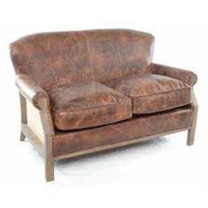 Juego de sofás Chesterfield con mechones de estilo industrial, muebles de sala de estar de cuero marrón para apartamento, centro comercial, comedor, elegante sala de espera - Product Image 1