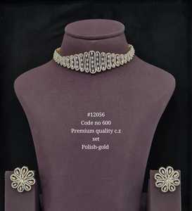 Ensemble collier ras-de-cou et pendentif fleur en zircone cubique, laiton plaqué rhodium, pour mariage, fiançailles, soirée, bijoux de mode pour femme - Product Image 2