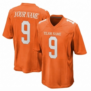 Jersey de Fútbol Americano Personalizado Naranja, Sublimado de Alta Calidad, Poliéster, Manga Corta, Talla Grande, Resistente - Product Image 1